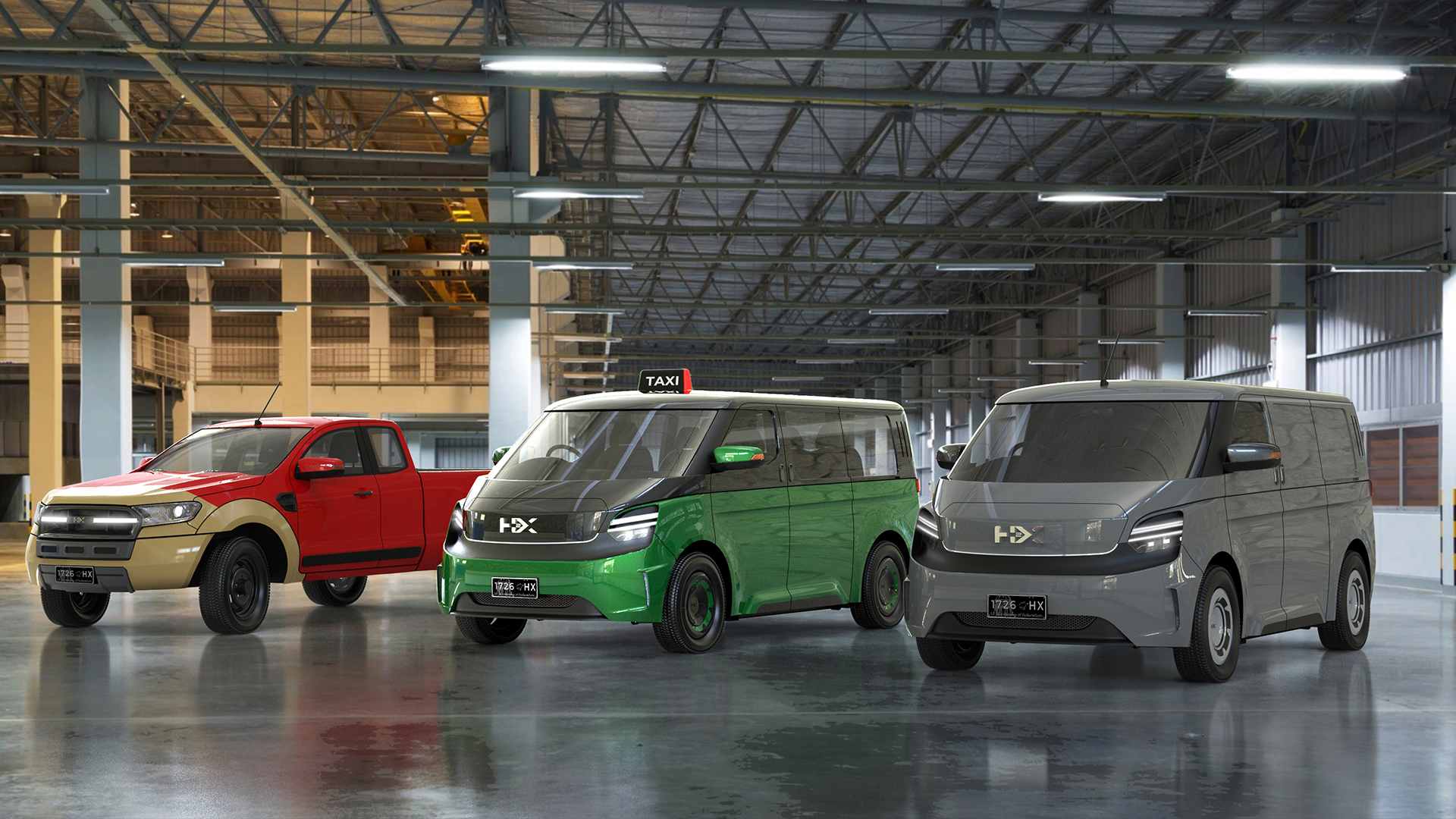 H2X Global Light Vehicles - Warrego Pickup Truck, Darling Taxi and Darling Van